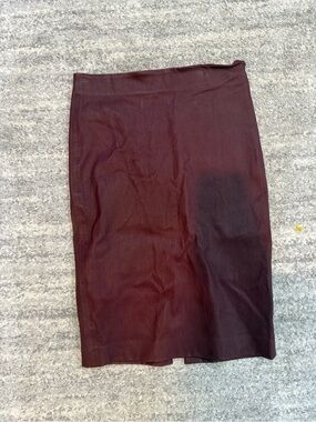 Like new leather Theory Women's Burgundy Pencil Skirt